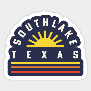 Southlake Texas Retro Vintage Stripes Sunset Sticker